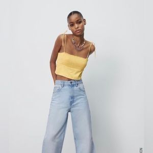 Zara yellow polka dot top (S) new with tags!!